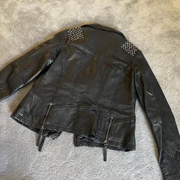 Mauritius Happy Leather Studded Moto Jacket Size M - Picture 2 of 6